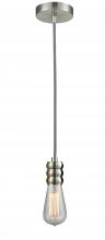  100SN-10BW-5SN - Gatsby - 1 Light - 2 inch - Satin Nickel - Cord hung - Mini Pendant