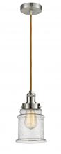  100SN-10CR-1H-SN-G184 - Edison - 1 Light - 8 inch - Satin Nickel - Cord hung - Mini Pendant