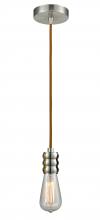  100SN-10CR-5SN - Gatsby - 1 Light - 2 inch - Satin Nickel - Cord hung - Mini Pendant