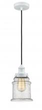  100W-10BK-1H-W-G184 - Edison - 1 Light - 8 inch - White - Cord hung - Mini Pendant