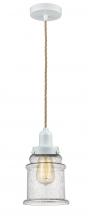  100W-10RE-0H-W-G184 - Whitney - 1 Light - 8 inch - White - Cord hung - Mini Pendant