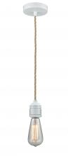  100W-10RE-2W - Winchester - 1 Light - 2 inch - White - Cord hung - Mini Pendant