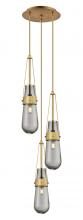  113-452-1P-BB-G452-4SM - Milan - 3 Light - 12 inch - Brushed Brass - Multi Pendant