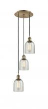  113B-3P-AB-G259 - Caledonia - 3 Light - 12 inch - Antique Brass - Cord Hung - Multi Pendant