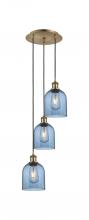  113B-3P-AB-G558-6BL - Bella - 3 Light - 12 inch - Antique Brass - Cord hung - Multi Pendant