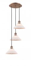  113B-3P-AC-G131 - Orwell - 3 Light - 15 inch - Antique Copper - Cord Hung - Multi Pendant