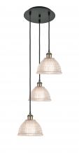  113B-3P-BAB-G422 - Arietta - 3 Light - 15 inch - Black Antique Brass - Cord Hung - Multi Pendant