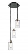  113B-3P-BAB-G802 - Clymer - 3 Light - 10 inch - Black Antique Brass - Cord Hung - Multi Pendant