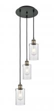  113B-3P-BAB-G804 - Clymer - 3 Light - 10 inch - Black Antique Brass - Cord Hung - Multi Pendant