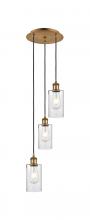  113B-3P-BB-G804 - Clymer - 3 Light - 10 inch - Brushed Brass - Cord Hung - Multi Pendant