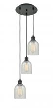  113B-3P-BK-G2511 - Caledonia - 3 Light - 12 inch - Matte Black - Cord Hung - Multi Pendant