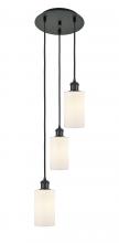  113B-3P-BK-G801 - Clymer - 3 Light - 10 inch - Matte Black - Cord Hung - Multi Pendant