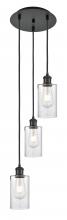  113B-3P-BK-G804 - Clymer - 3 Light - 10 inch - Matte Black - Cord Hung - Multi Pendant