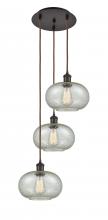  113B-3P-OB-G249 - Gorham - 3 Light - 16 inch - Oil Rubbed Bronze - Cord Hung - Multi Pendant