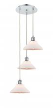  113B-3P-PC-G131 - Orwell - 3 Light - 15 inch - Polished Chrome - Cord Hung - Multi Pendant