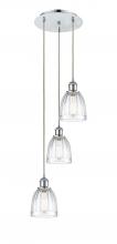  113B-3P-PC-G442 - Brookfield - 3 Light - 12 inch - Polished Chrome - Cord Hung - Multi Pendant