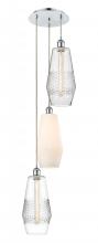  113B-3P-PC-G680-MU - Windham - 3 Light - 14 inch - Polished Chrome - Cord hung - Multi Pendant