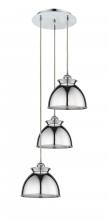  113B-3P-PC-M14-PC - Adirondack - 3 Light - 15 inch - Polished Chrome - Cord hung - Multi Pendant