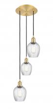  113B-3P-SG-G292 - Salina - 3 Light - 12 inch - Satin Gold - Cord Hung - Multi Pendant