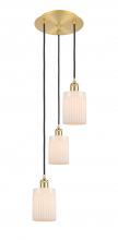  113B-3P-SG-G341 - Hadley - 3 Light - 11 inch - Satin Gold - Cord Hung - Multi Pendant