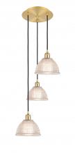  113B-3P-SG-G422 - Arietta - 3 Light - 15 inch - Satin Gold - Cord Hung - Multi Pendant