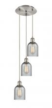  113B-3P-SN-G257 - Caledonia - 3 Light - 12 inch - Brushed Satin Nickel - Cord Hung - Multi Pendant