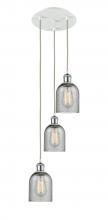  113B-3P-WPC-G257 - Caledonia - 3 Light - 12 inch - White Polished Chrome - Cord Hung - Multi Pendant