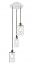  113B-3P-WPC-G802 - Clymer - 3 Light - 10 inch - White Polished Chrome - Cord Hung - Multi Pendant