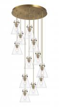  126-410-1PS-BB-G411-8CL - Newton Cone - 12 Light - 27 inch - Brushed Brass - Multi Pendant