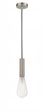  198-1P-SN-BB95LED - Edison - 1 Light - 4 inch - Brushed Satin Nickel - Cord hung - Mini Pendant