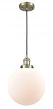  201C-AB-G201-10 - Beacon - 1 Light - 10 inch - Antique Brass - Cord hung - Mini Pendant