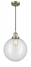  201C-AB-G202-12 - Beacon - 1 Light - 12 inch - Antique Brass - Cord hung - Mini Pendant