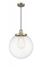  201C-AB-G202-14 - Beacon - 1 Light - 14 inch - Antique Brass - Cord hung - Mini Pendant