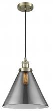  201C-AB-G43-L - Cone - 1 Light - 12 inch - Antique Brass - Cord hung - Mini Pendant