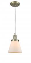  201C-AB-G61 - Cone - 1 Light - 6 inch - Antique Brass - Cord hung - Mini Pendant