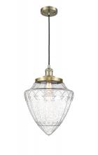  201C-AB-G664-12 - Bullet - 1 Light - 12 inch - Antique Brass - Cord hung - Mini Pendant