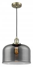  201C-AB-G73-L - Bell - 1 Light - 12 inch - Antique Brass - Cord hung - Mini Pendant