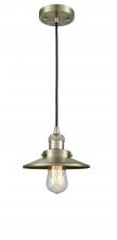  201C-AB-M4 - Railroad - 1 Light - 8 inch - Antique Brass - Cord hung - Mini Pendant