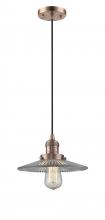  201C-AC-G2 - Halophane - 1 Light - 9 inch - Antique Copper - Cord hung - Mini Pendant