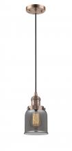 Innovations Lighting 201C-AC-G53-LED - Bell - 1 Light - 5 inch - Antique Copper - Cord hung - Mini Pendant