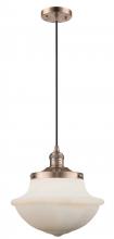  201C-AC-G541 - Oxford - 1 Light - 12 inch - Antique Copper - Cord hung - Mini Pendant