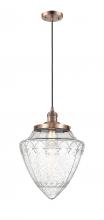  201C-AC-G664-12 - Bullet - 1 Light - 12 inch - Antique Copper - Cord hung - Mini Pendant