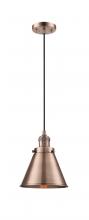  201C-AC-M13-AC - Appalachian - 1 Light - 8 inch - Antique Copper - Cord hung - Mini Pendant