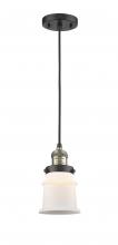 Innovations Lighting 201C-BAB-G181S-LED - Canton - 1 Light - 5 inch - Black Antique Brass - Cord hung - Mini Pendant