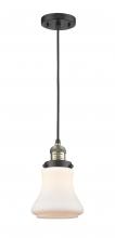  201C-BAB-G191 - Bellmont - 1 Light - 6 inch - Black Antique Brass - Cord hung - Mini Pendant