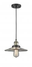  201C-BAB-G2 - Halophane - 1 Light - 9 inch - Black Antique Brass - Cord hung - Mini Pendant