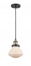 Innovations Lighting 201C-BAB-G321-LED - Olean - 1 Light - 7 inch - Black Antique Brass - Cord hung - Mini Pendant