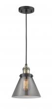 Innovations Lighting 201C-BAB-G43-LED - Cone - 1 Light - 8 inch - Black Antique Brass - Cord hung - Mini Pendant