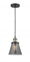 Innovations Lighting 201C-BAB-G63-LED - Cone - 1 Light - 6 inch - Black Antique Brass - Cord hung - Mini Pendant