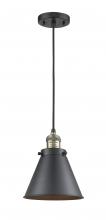  201C-BAB-M13-BK - Appalachian - 1 Light - 8 inch - Black Antique Brass - Cord hung - Mini Pendant